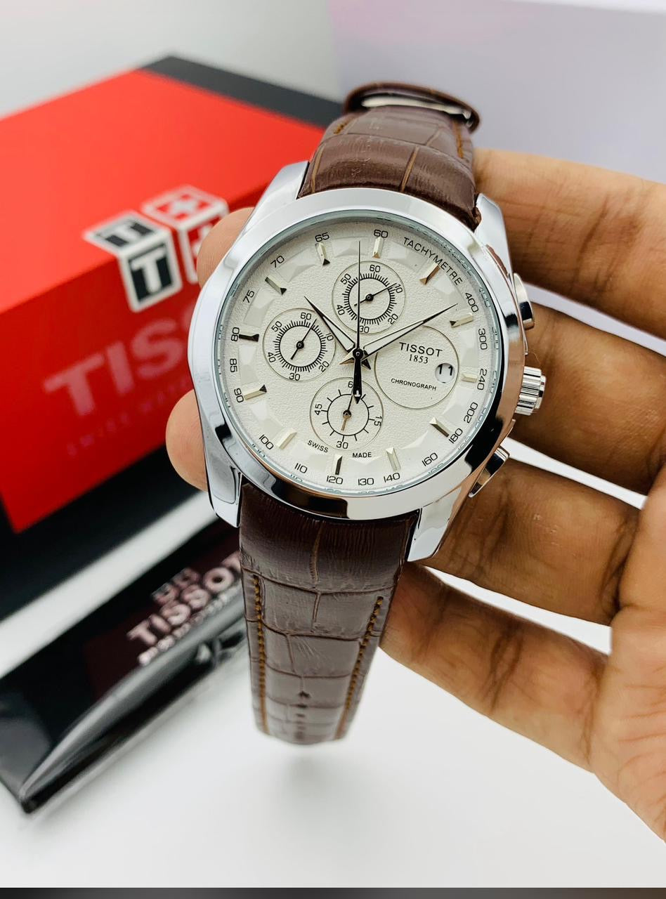 Premium Tissot - Chronograph Working - Highly durable Leather