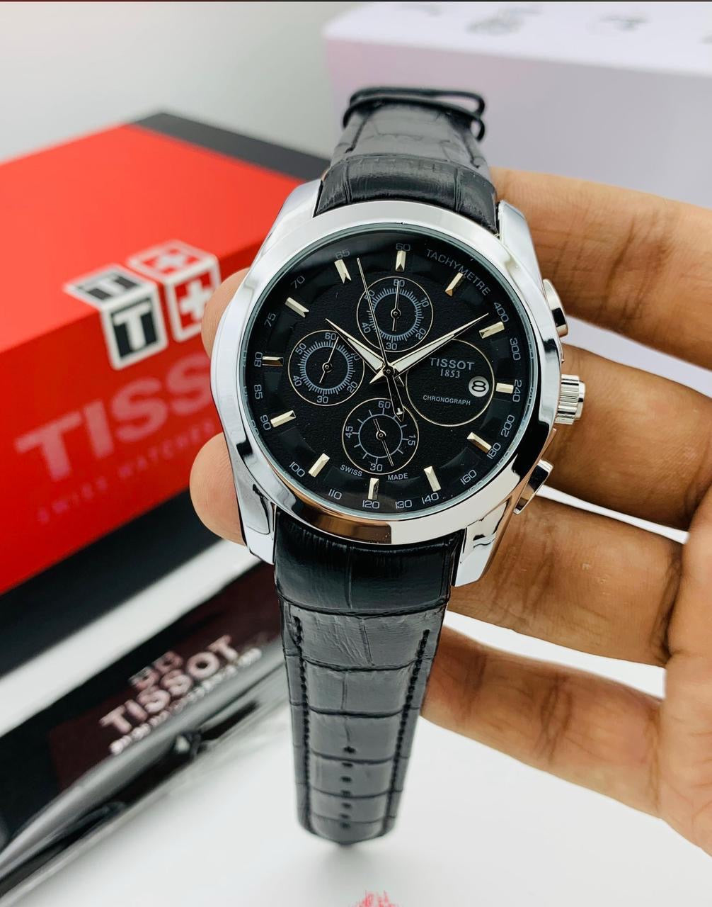 Premium Tissot - Chronograph Working - Highly durable Leather